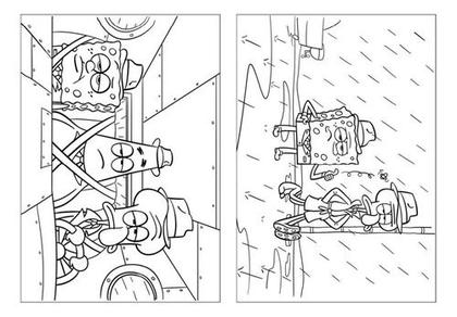 Imagem de 100 Desenhos Bob Esponja Para Colorir E Pintar 50 Folhas Avulsas A4! 2 Desenhos Por Folha!
