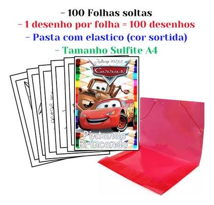 Imagem de 100 Desenhos Carros Mcqueen E Mate Para Colorir E Pintar 100 Folhas Avulsas A4! 1 Desenho Por Folha!
