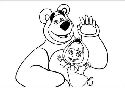 Imagem de 100 Desenhos Masha E O Urso Para Colorir E Pintar 100 Folhas Avulsas A4! 1 Desenho Por Folha!