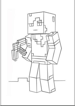 Imagem de 100 Desenhos Minecraft Para Colorir E Pintar 100 Folhas Avulsas A4! 1 Desenho Por Folha!
