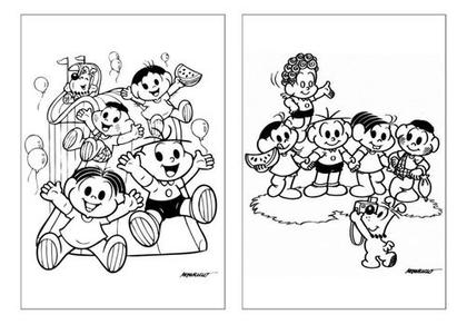 Imagem de 100 Desenhos Turma Da Mônica Para Colorir E Pintar 50 Folhas Avulsas A4! 2 Desenhos Por Folha!
