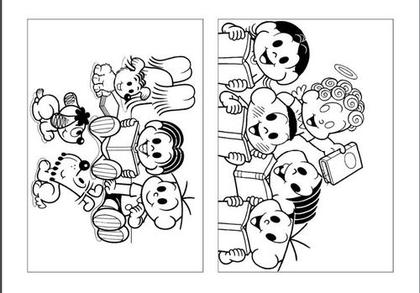 Imagem de 100 Desenhos Turma Da Mônica Para Colorir E Pintar 50 Folhas Avulsas A4! 2 Desenhos Por Folha!