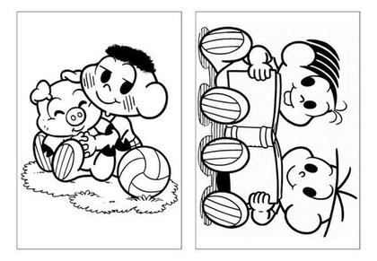 Imagem de 100 Desenhos Turma Da Mônica Para Colorir E Pintar 50 Folhas Avulsas A4! 2 Desenhos Por Folha!