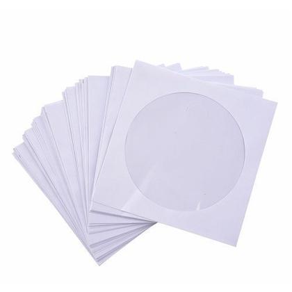 Imagem de 100 Envelopes p/CD e DVD c/Visor Transparente - Cor BRANCO