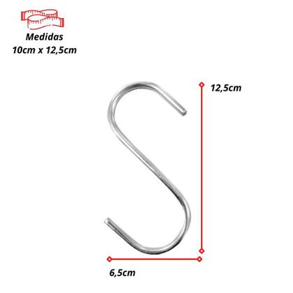 Imagem de 100 Gancho S Cromado 4mm Para Calças