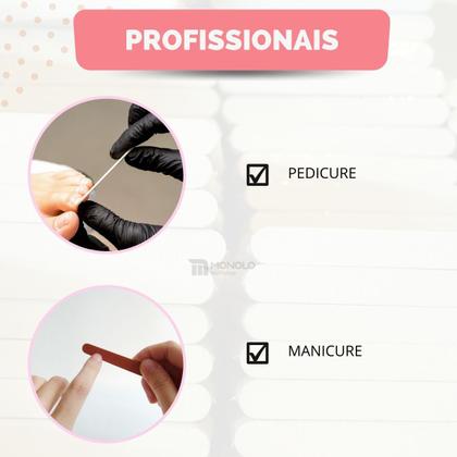 Imagem de 100 Lixas De Unha Mini Descartáveis Manicure Pedicure 8 Cm