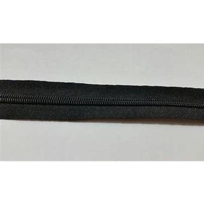 Imagem de 100 Metros De Zíper Nylon  Preto - Número 3 Com 100 Unidades De Cursor Prata