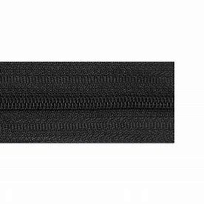 Imagem de 100 Metros De Zíper Nylon  Preto - Número 3 Com 100 Unidades De Cursor Prata