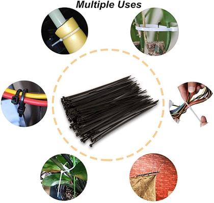 Imagem de 100 Pack Nylon Cable Ties Black, 250mm X 3.6mm Premuim Plastic Self-Locking Tie Wraps Strong Heavy Duty Zip Ties with 40lb Tensiony Strength Wire Ties for Home DIY Garden Plants Bicycle Repair Office