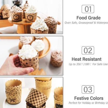 Imagem de 100 *pcs Kraft Paper Machine-made Muffin Cups,