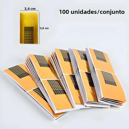 Imagem de 100 Peças De Moldes Para Unhas, Guias De Curvatura Para Extensão De Gel Acrílico UV, Ferramentas De