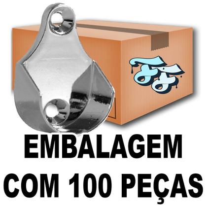 Imagem de 100 Peças - Suporte Lateral Para Tubo Redondo Para Guarda Roupas Cromado