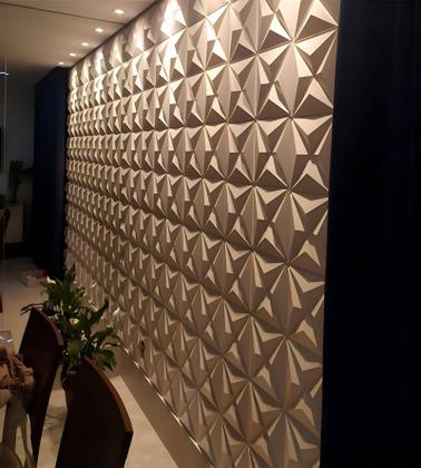 Imagem de 100 Placas 3D PVC Revestimento De Parede Decorativa Estrelar 25Cm