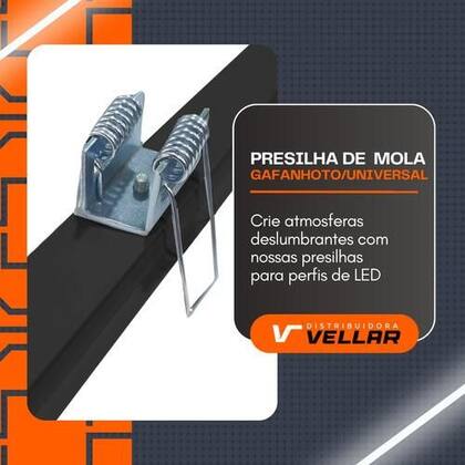 Imagem de 100 Presilhas Gafanhoto P/ Perfil Led Embutir + Parafusos