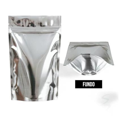 100 Sacos Laminados Metalizados Stand Up Pouch 22x32 Fecho Zip - SANDRA EMBALAGENS Imagem de 100 Sacos Laminados Metalizados Stand Up Pouch 22x32 Fecho Zip
