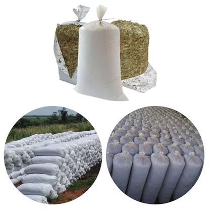 Imagem de 100 Sacos Para Silagem Silo Branco + 100 Abraçadeiras Fortes