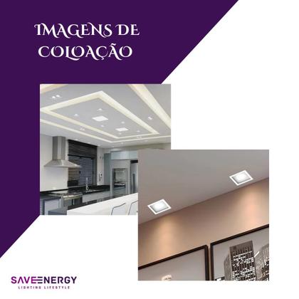 Imagem de 100 Spots de Embutir Quadrado Recuado AR70 Branco Save Energy