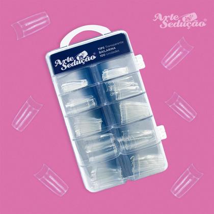 Imagem de 100 Tips Unhas Postiças Transparentes Bailarina Com Degrau