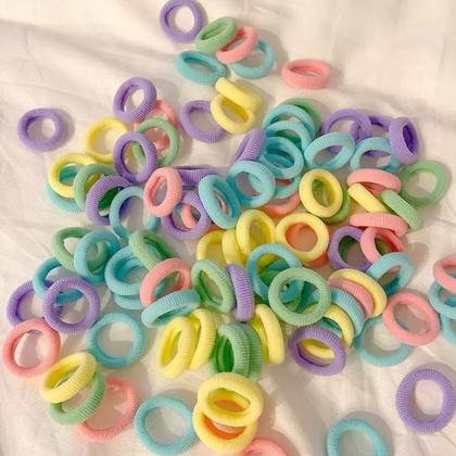 Imagem de 100 Unidades Xuxinha De Cabelo Rabicó Cor Pastel Penteado Infantil