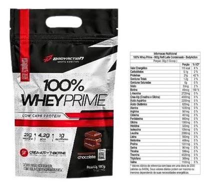 Imagem de 100% Whey Prime 900g Bodyaction Com 3g De Creatina Na Dose