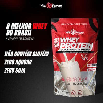 Imagem de 100% Whey Protein 1kg V3 Power - Vita Power - O Melhor custo-benefício!