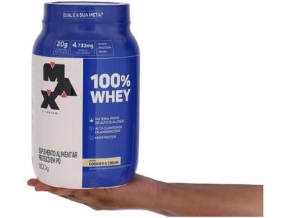 Imagem de 100% Whey Protein Concentrado Max Titanium 900g - Cookies & Cream