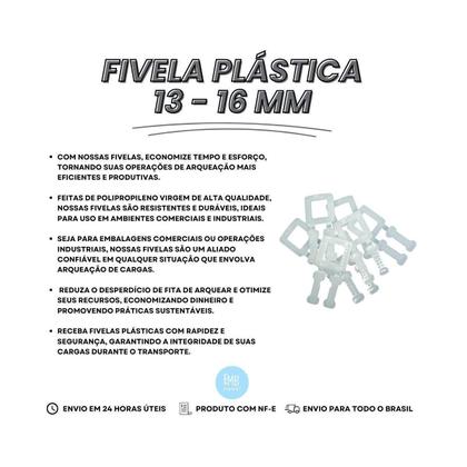 Imagem de 1000 Fivelas Plastica Para Arquear Embalagens Profissional