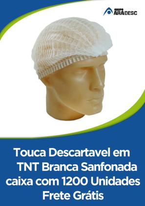Imagem de 1000 Touca Descartável Tnt Branca C/ Elástico Aradesc C/nota