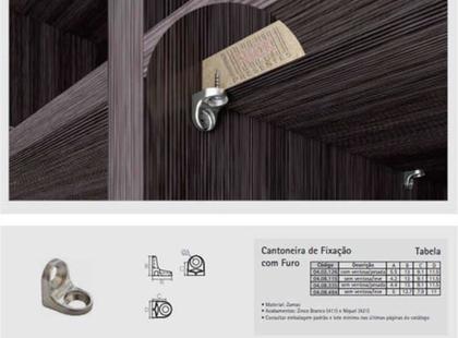 Imagem de 1000 Unidade Suporte Cantoneira 2 Furo Cromado Gaveta 13x13