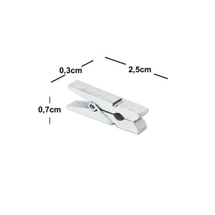 Imagem de 1000un mini prendedor pregador madeira prata