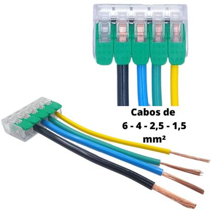 Imagem de 100un Conector Elétrico Emenda Derivação Para Iluminação e Chuveiro 2 vias 6mm² 40A/450V Laranja