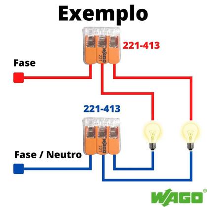 Imagem de 100un Conector Wago Emenda 2 3 5 vias 4 e 6mm² 32A e 41A/450V