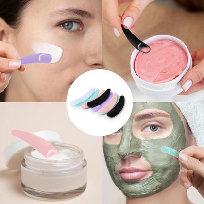 Imagem de 100Un Mini Espátula Aplicador Descartável Creme Maquiagem Skin Care Redonda