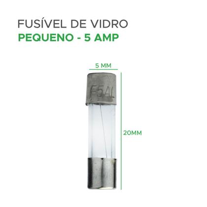 Imagem de 100x Fusível De Vidro 5x20 Pequeno Kit Com 100 Peças 5 Amp