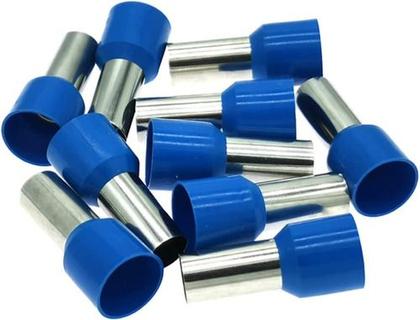 Imagem de 100x Kit Terminal Tubular Ilhós 50mm Azul Pré Isolado E50-20