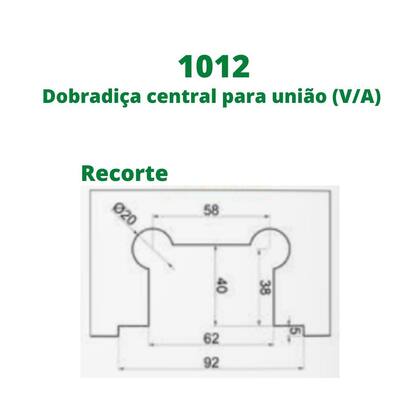 Imagem de 1012 - Dobradiça central para união vidro alvenaria para porta blindex - Cromado