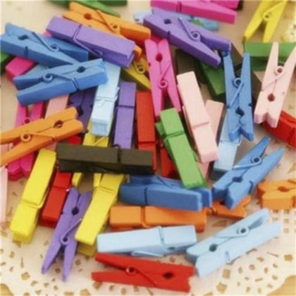 Imagem de 1020 Mini Pregador Prendedor Madeira 2,5Cm Organizador Clip