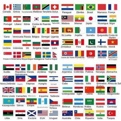 Imagem de 104 Adesivos Bandeiras Países Stickers Decoração Viagem País