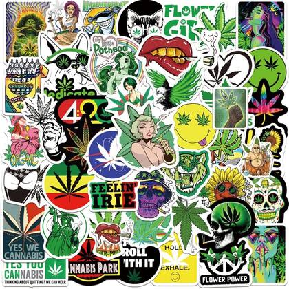 Imagem de 105 Adesivos Planta Flor Verde Personagens Viajando Natureza Stickers