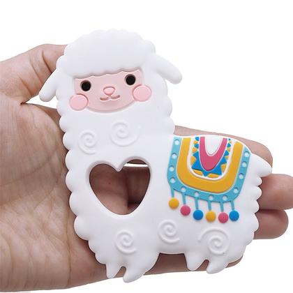 Imagem de 10PCS Silicone Alpaca Teethers Food Grade Baby Cartoon Pacifier Teething For Baby Nursing Accessories And Gifts BPA Free Dentes de bebê (mistura de cores)