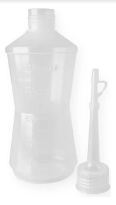 Imagem de 10un Frasco Almotolia Transparente 250ml Bico Reto Bisnaga