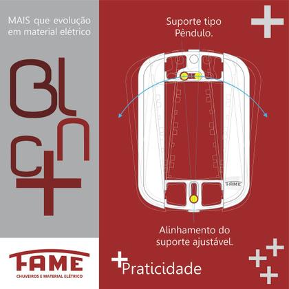 Imagem de 10un Interruptor Simples 16A e Tomada Padrão 2P+T 10A Com Placa Blanc Mais FAME