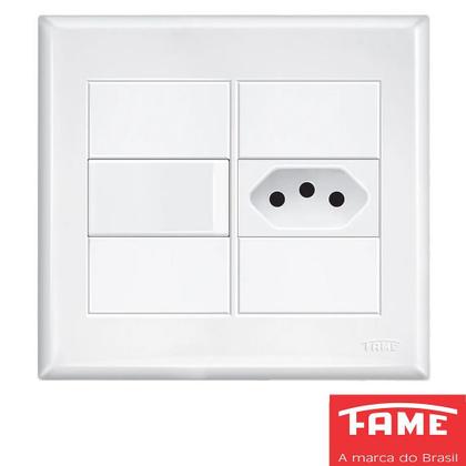 Imagem de 10un Interruptor Simples 16A e Tomada Padrão 2P+T 20A Com Placa Evidence FAME