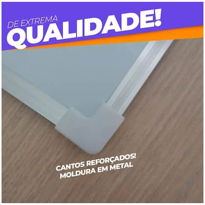 Imagem de 10un Quadro branco lousa escolar empresa 30x20 c/ moldura