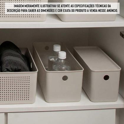 Imagem de 10x Cestos 6,6L Organizador OU Flow Bege 13cm x 15cm x 34cm
