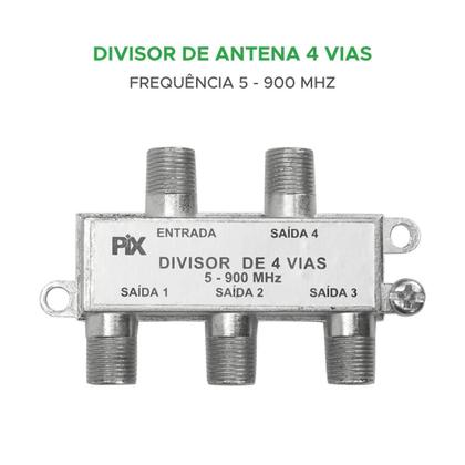 Imagem de 10x Chave Divisor De Antena 4 Saídas 5-900mhz Tv Digital - Pix