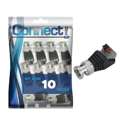 Imagem de 10X Conector Bnc Macho Borne Engate Rápido P/ Câmera De Cftv