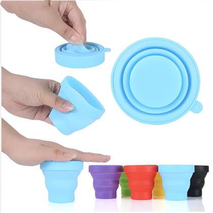 Imagem de 10x Copo Ecológico Retrátil Reutilizável Silicone 150ml Dobrável