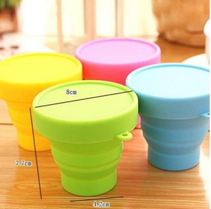 Imagem de 10x Copo Ecológico Retrátil Reutilizável Silicone 150ml Dobrável
