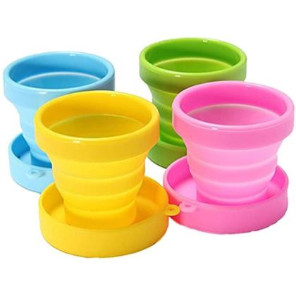 Imagem de 10x Copo Ecológico Retrátil Reutilizável Silicone 150ml Dobrável
